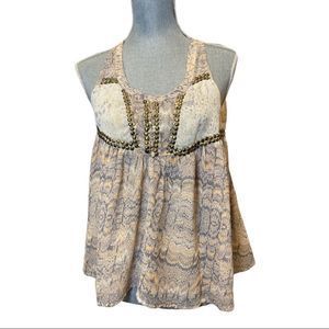 Ecote Urban Outfitters Cream Halter Tank Nailhead